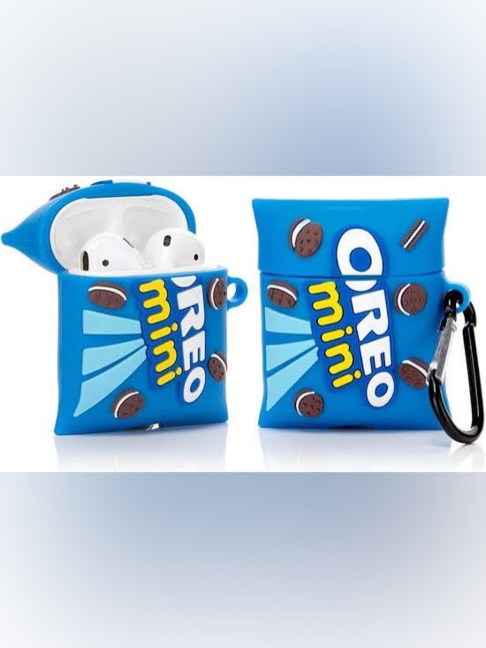 OREO Mini Blue Silicone AirPods Case Cover - Cute Cookie Design